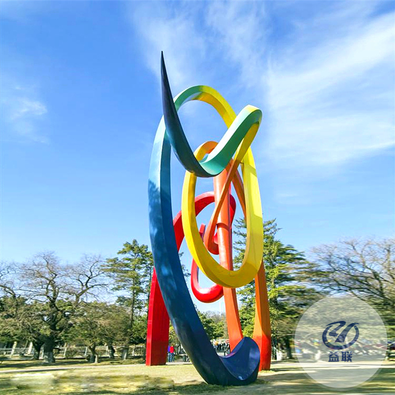 廣場景觀雕塑戶外異形簡約金屬休閑廊橋鏤空燈光藝術雕塑廊架