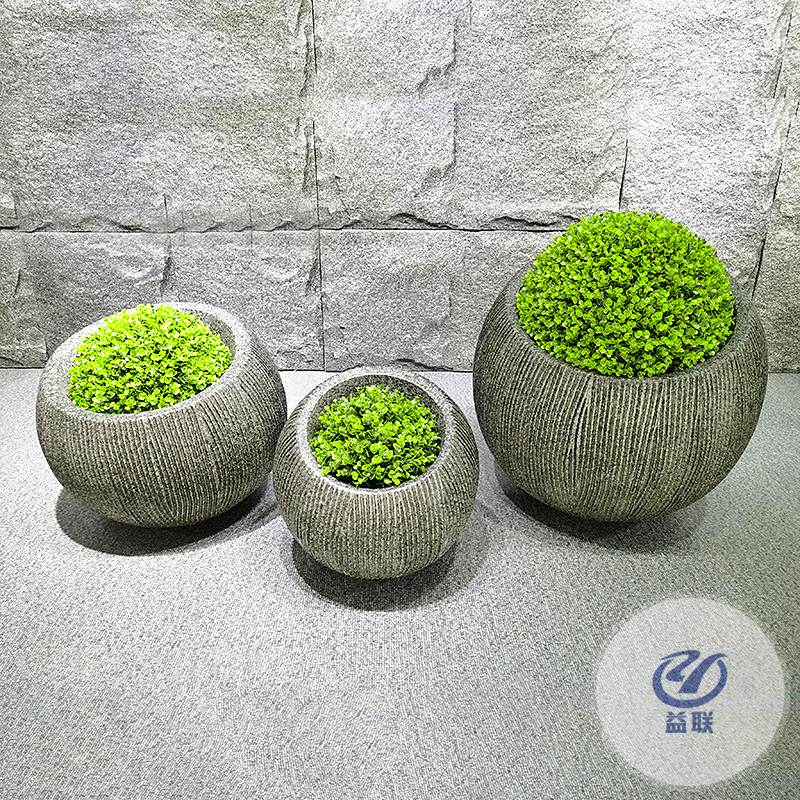戶外玻璃鋼花盆玻璃鋼花器商場(chǎng)花缸花池景觀花箱花盆批發(fā)圓形花盆