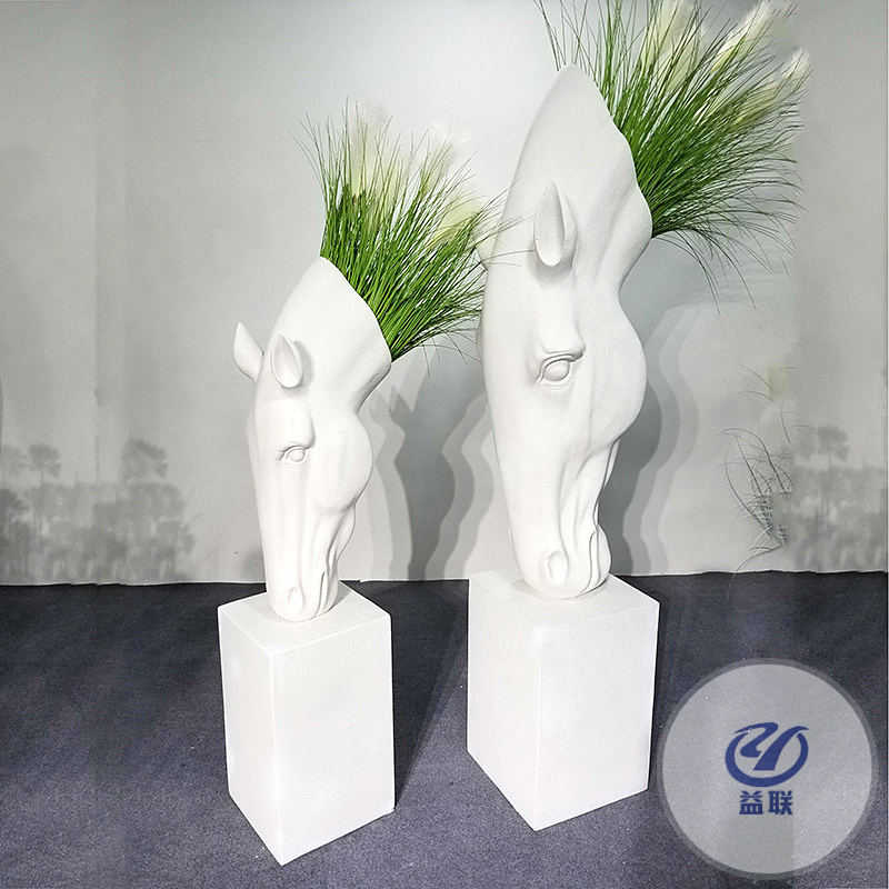 北歐植物花盆大型落地玻璃鋼石紋花器室內(nèi)戶外酒店商場(chǎng)擺設(shè)廠家