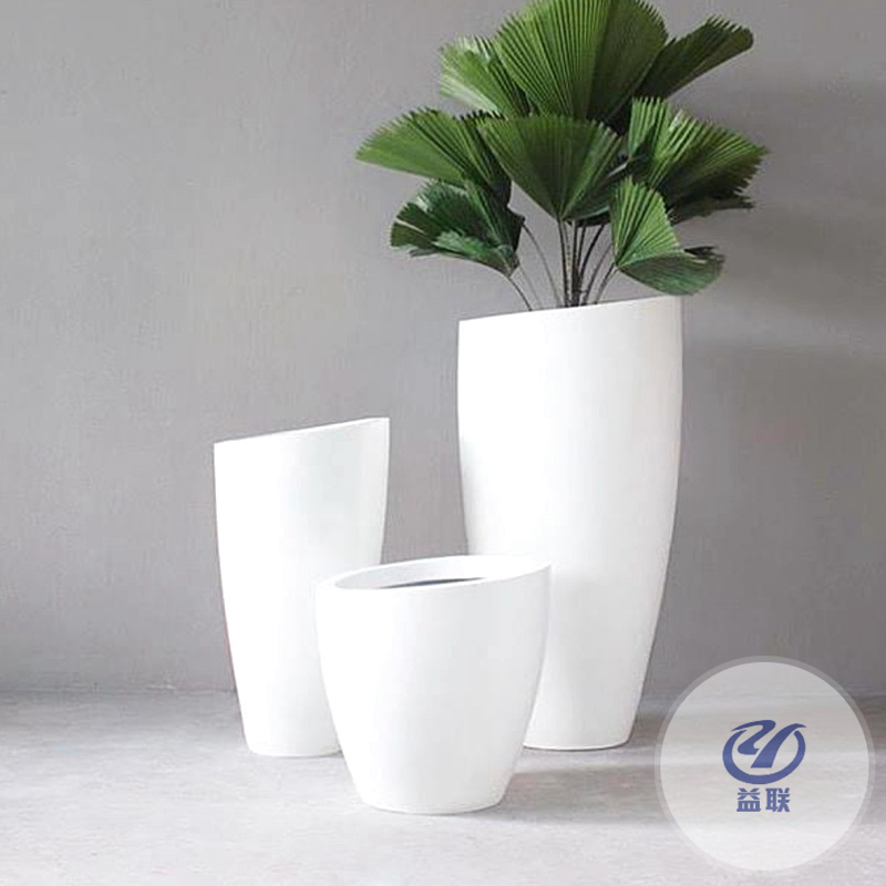 創(chuàng)意花箱花缽戶外玻璃鋼雕塑園林景觀大型商場(chǎng)酒店大花盆美陳擺件
