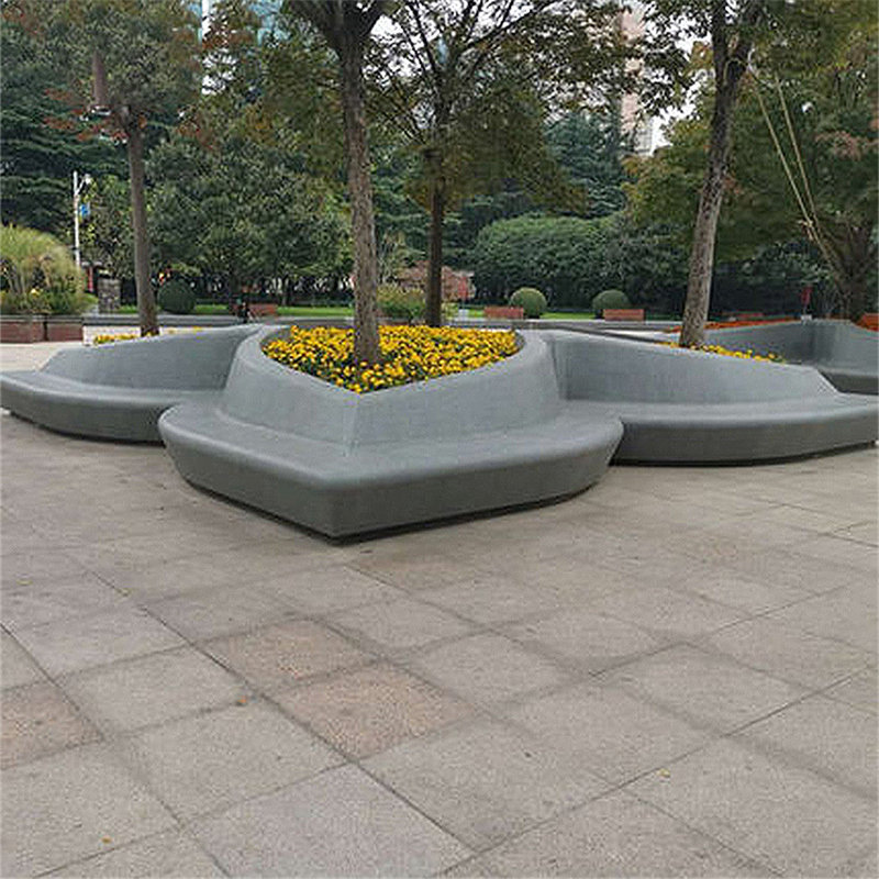 玻璃鋼公園花盆座椅園林景觀花壇商場公園休閑戶外異形長條凳廠家