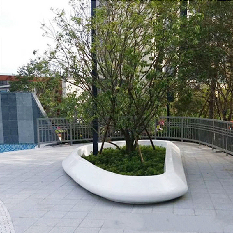 玻璃鋼樹池坐凳廠家戶外廣場異形花池公園座椅景觀花壇公共休閑椅